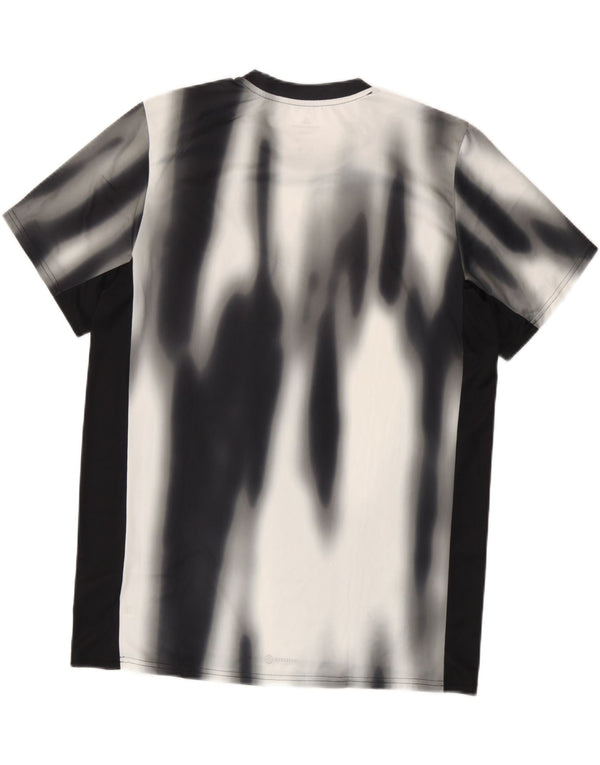 Adidas Herre T-Shirt Top Large Black Tie Dye Polyester