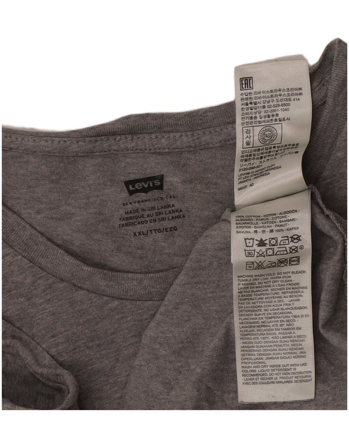 Levi's Herre Grafisk T-Shirt Top 2XL Grå Bomuld