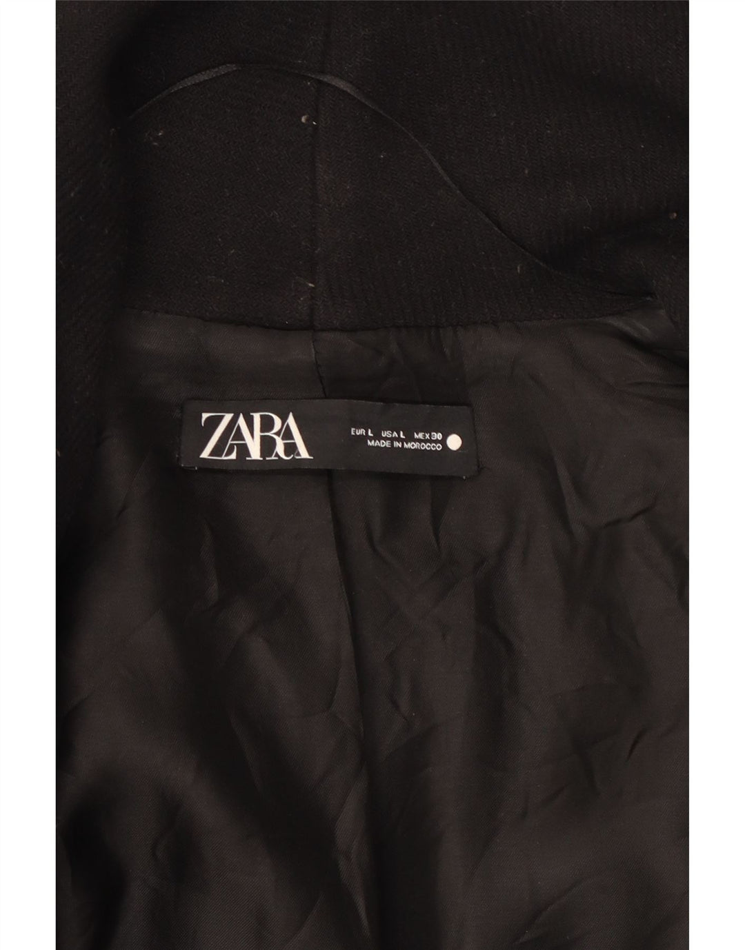 Zara Dame Overfrakke UK 14 Medium Sort