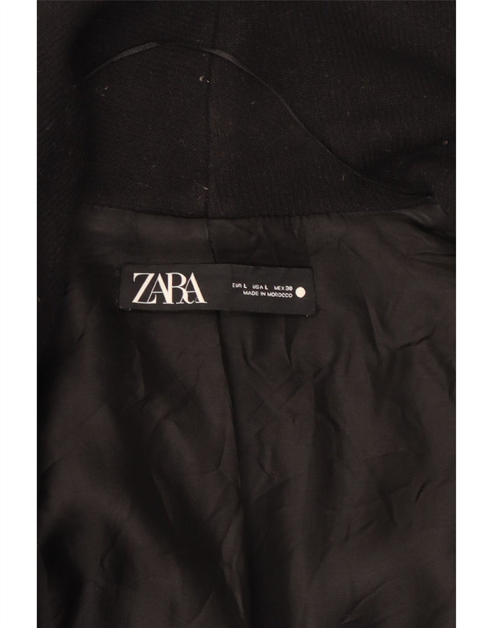 Zara Dame Overfrakke UK 14 Medium Sort