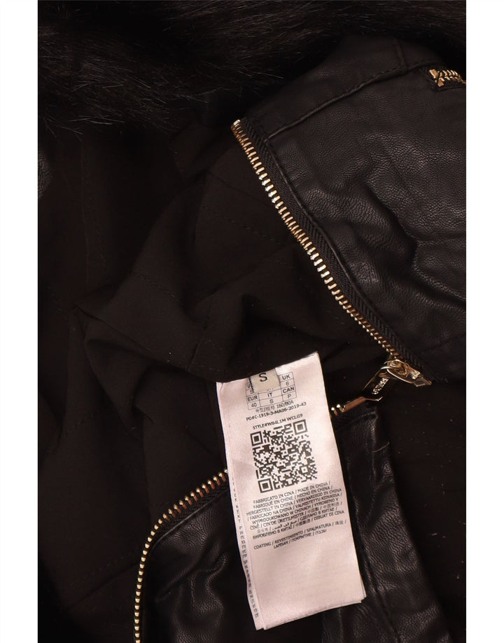 GUESS Bikerjakke i imiteret læder til kvinder UK 6 XS sort polyurethan