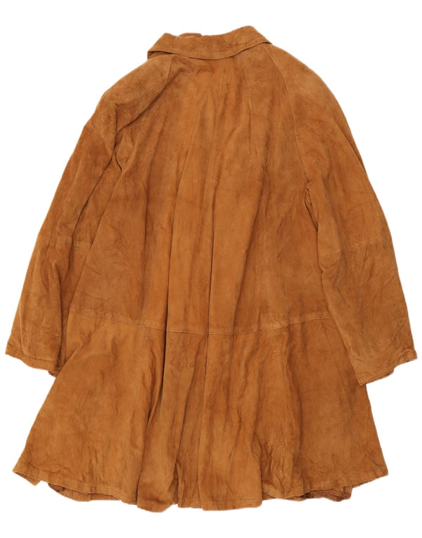 Settore Womens Suede Overcoat UK 16 Large Brown Leather