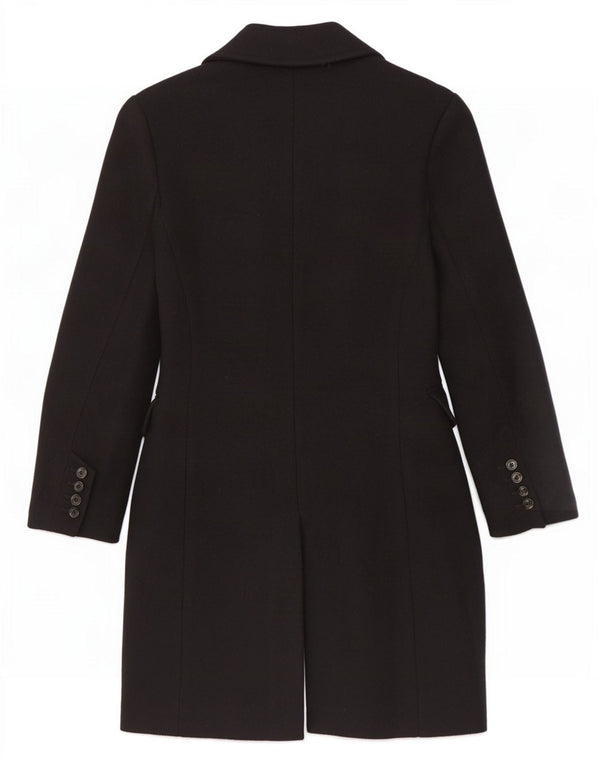 Zara Dame Overfrakke UK 6 XS Sort Viscose