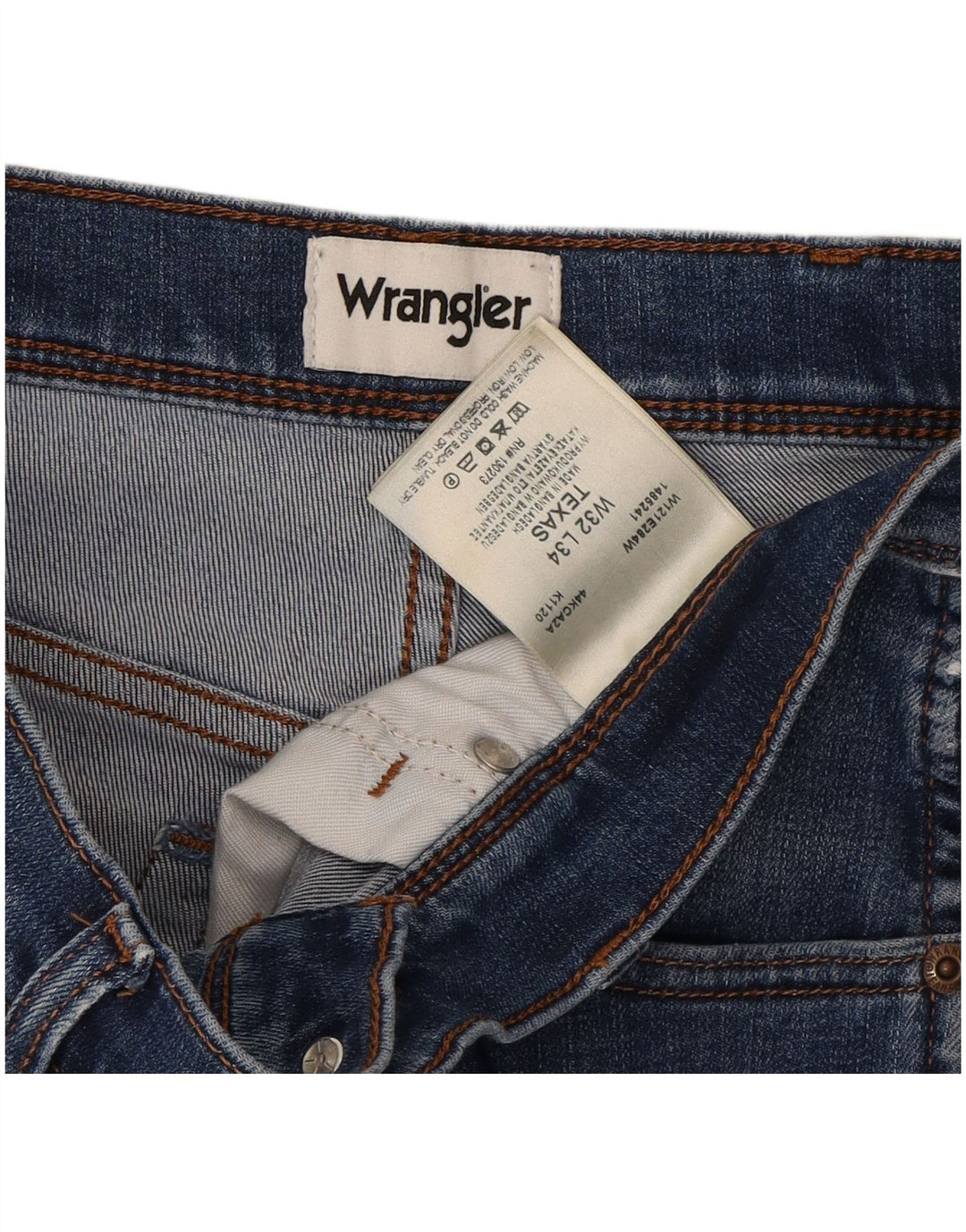 WRANGLER Herre Texas Straight Jeans W32 L34 Blå Bomuld