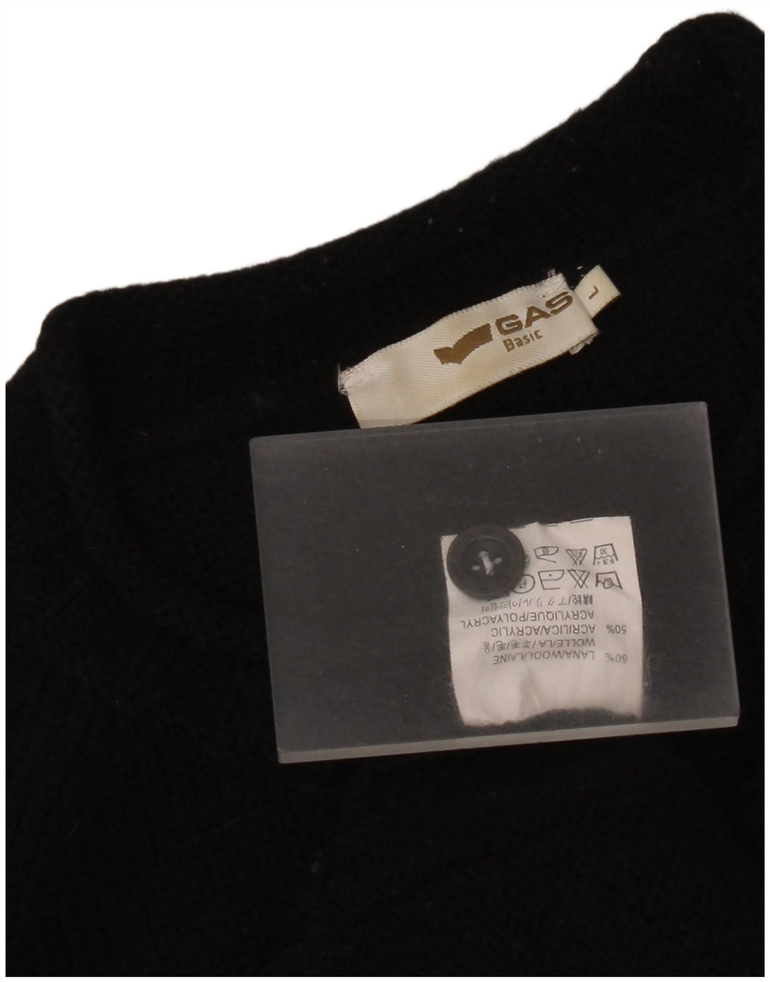 Gas Herre Crew Neck Jumper Sweater Stor Sort Uld