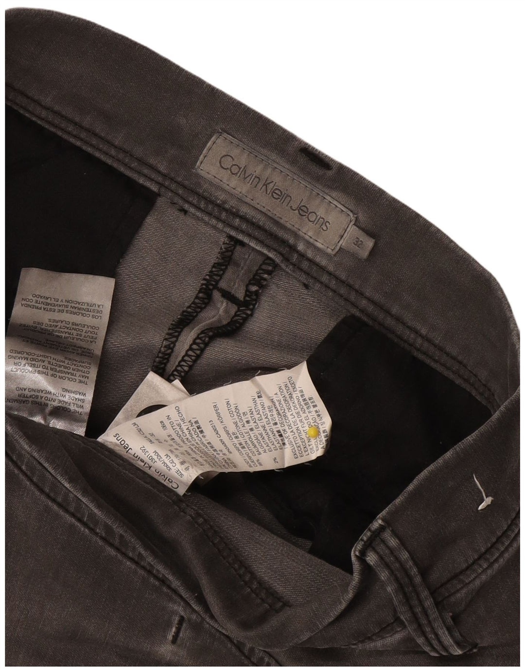 Calvin Klein Herre Slim Jeans W32 L34 Grå Colourblock Bomuld