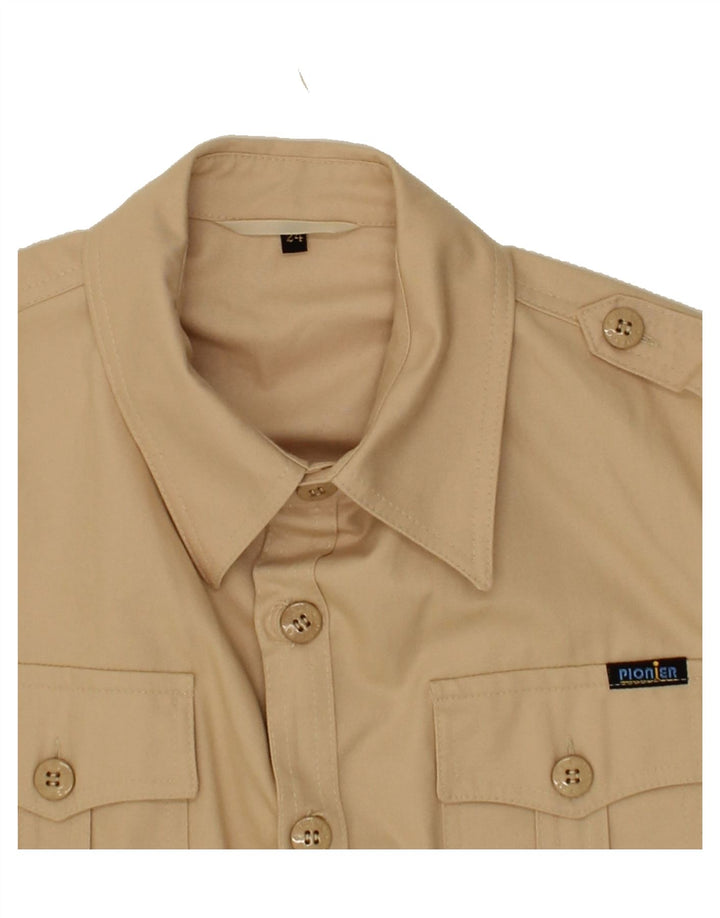 VINTAGE Mens Military Jacket UK 36 Small Beige Vintage Vintage and Second-Hand Vintage from Messina Hembry 