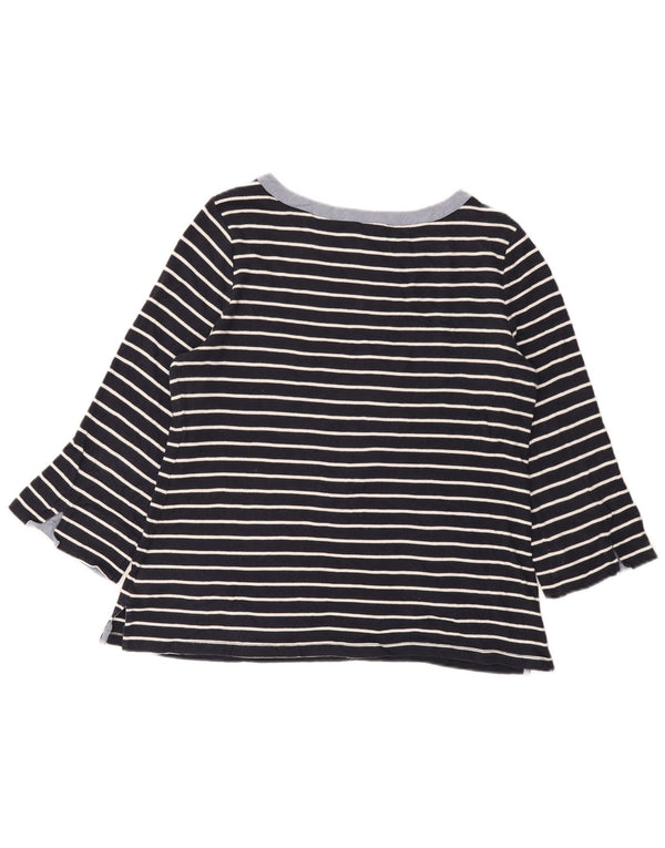 Nautica dametop 3/4 ærmer UK 18 XL marineblå stribet bomuld