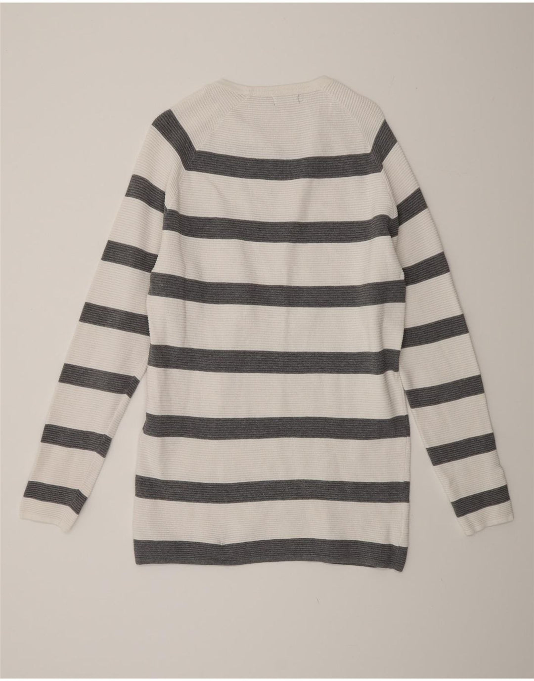 ZARA Herre Boat Neck Jumper Sweater Stor Hvidstribet