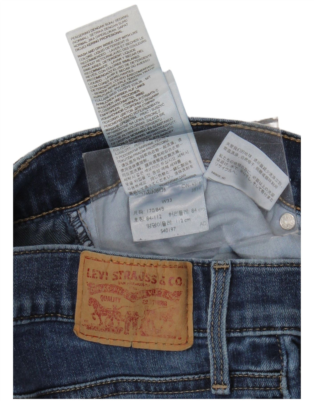 Levi's Slim Jeans til kvinder W33 L26 blå bomuld