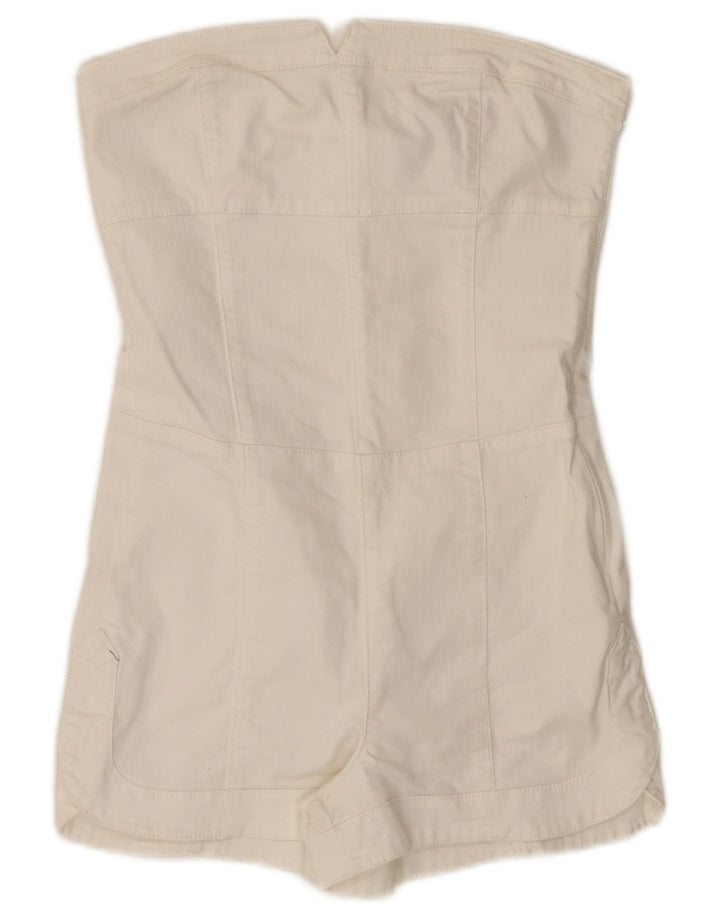 GUESS Dame Denim Stropløs Playsuit UK 6 XS Hvid
