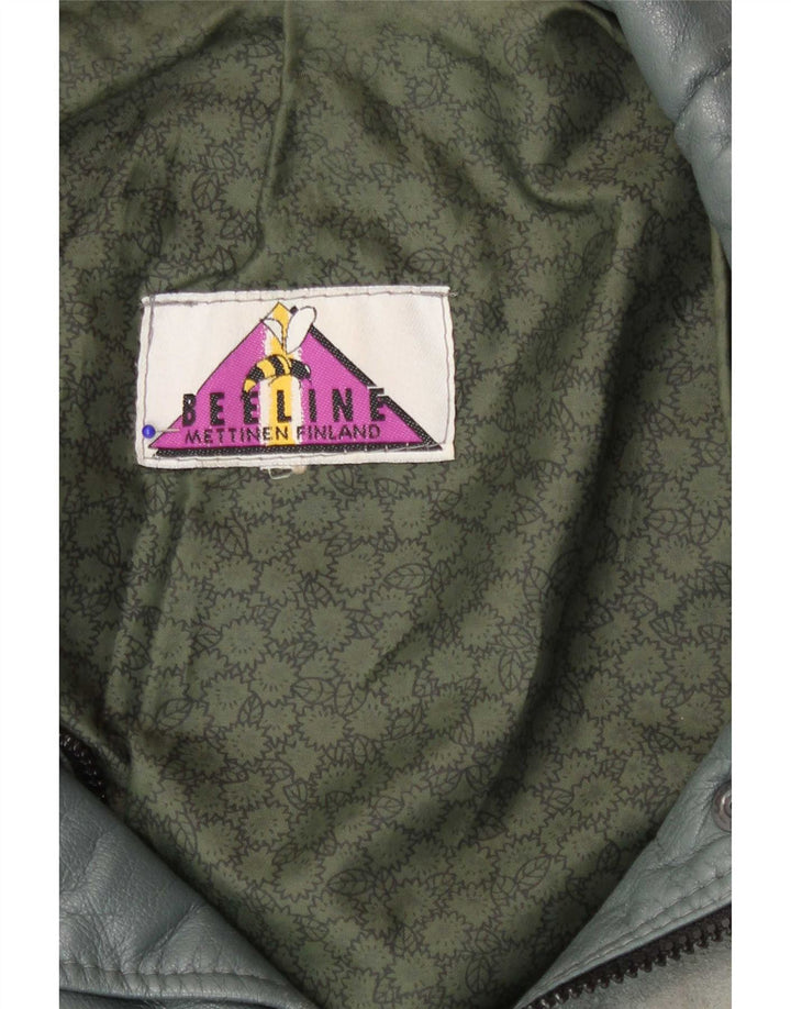 Vintage læderfrakke til kvinder UK 22 2XL Blå