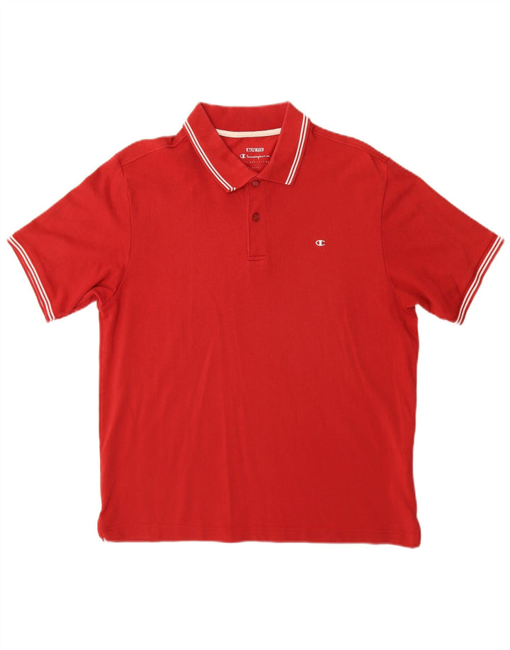 Champion Herre Easy Fit Polo Shirt Medium Rød Bomuld