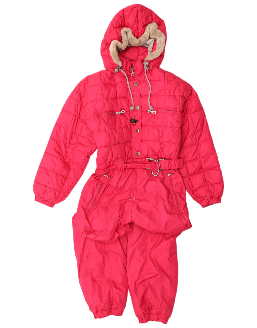 Cacao Dame Hætte Ski Jumpsuit IT 42 Medium Pink Polyester