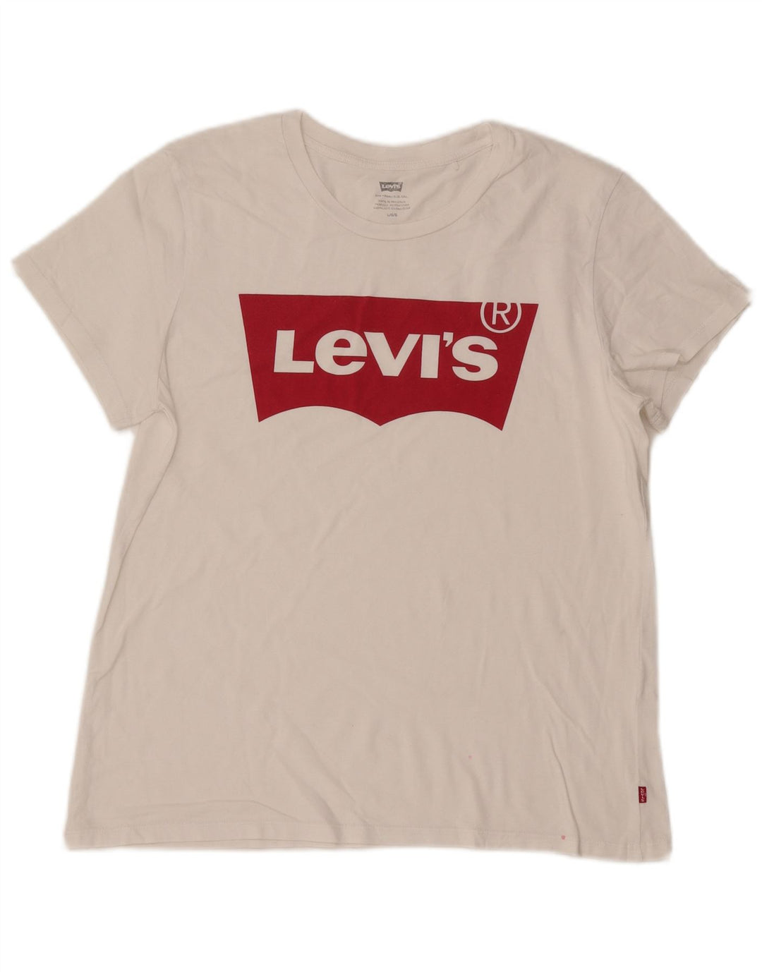 Levi's Dame Grafisk T-Shirt Top UK 16 Large White
