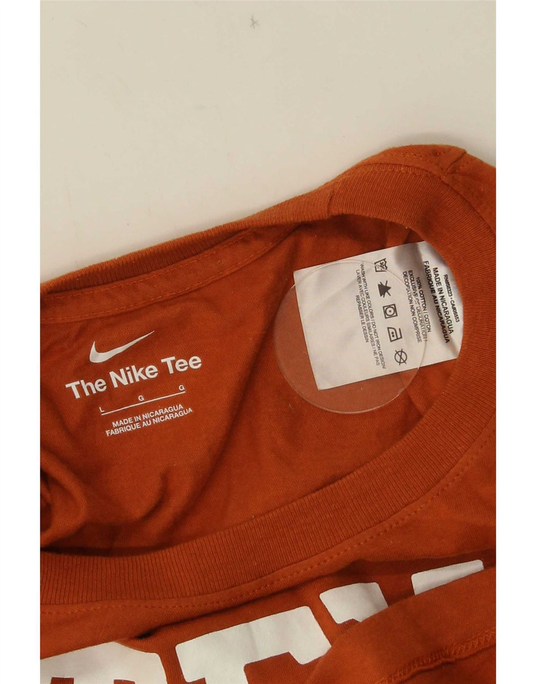 Nike Herre Texas Grafisk T-Shirt Top Stor Orange Bomuld