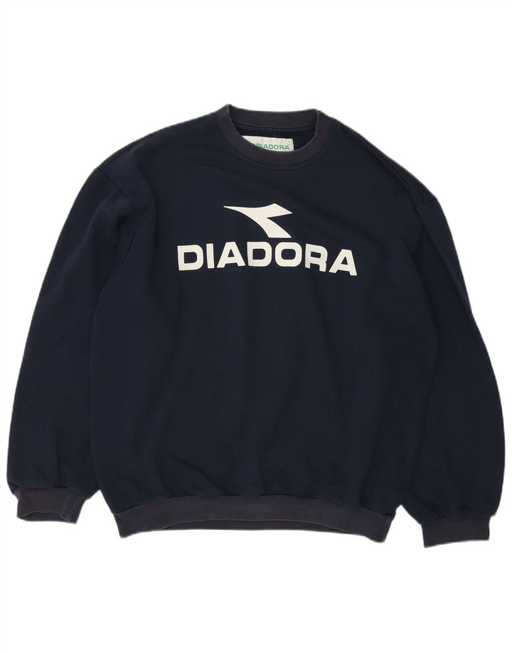 Diadora Herre Grafisk Loose Fit Sweatshirt Jumper Medium Navy Blue