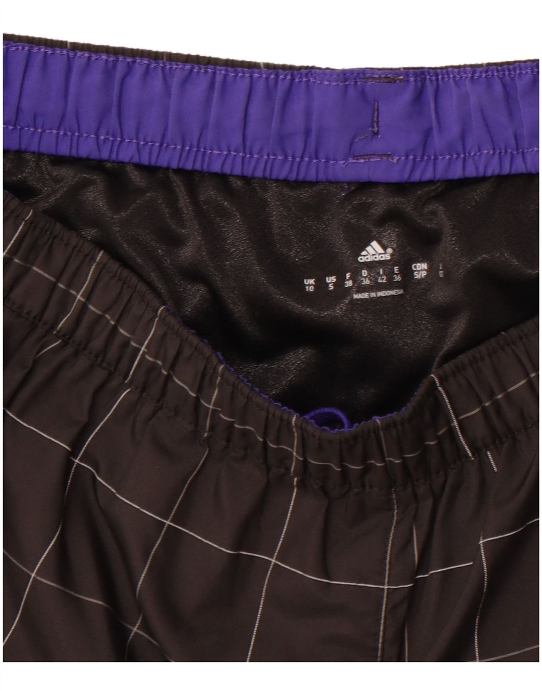 ADIDAS sportsshorts til kvinder UK 10 Small Black Check