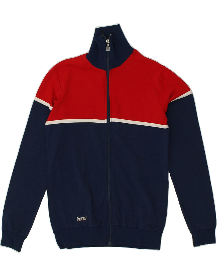 RODEO Boys Tracksuit Top Jacket 15-16 Years Navy Blue Colourblock Cotton | Vintage Rodeo | Thrift | Second-Hand Rodeo | Used Clothing | Messina Hembry 