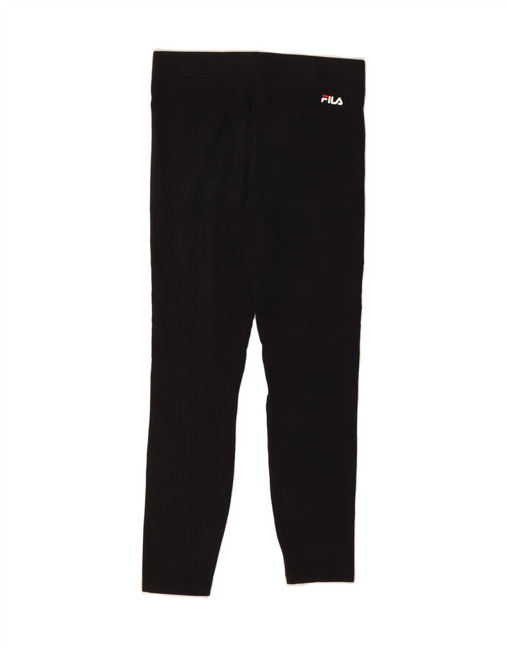 FILA Womens Leggings UK 8 Small  Black Cotton Vintage Fila and Second-Hand Fila from Messina Hembry 