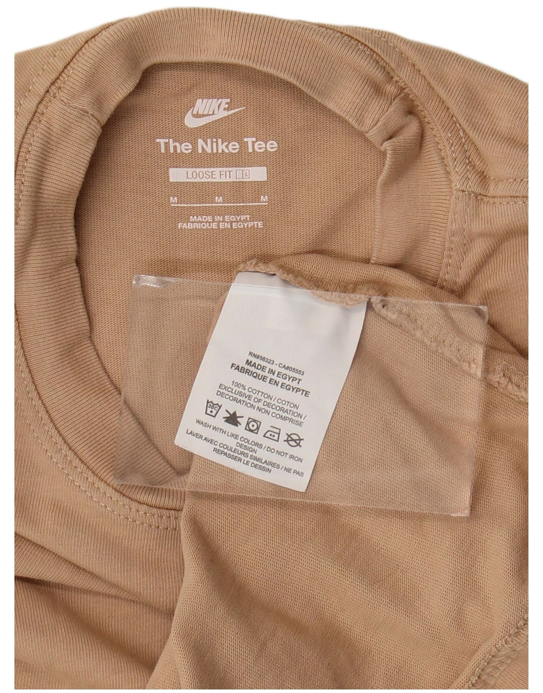 Nike Dame Crop T-Shirt Top UK 14 Medium Beige Bomuld