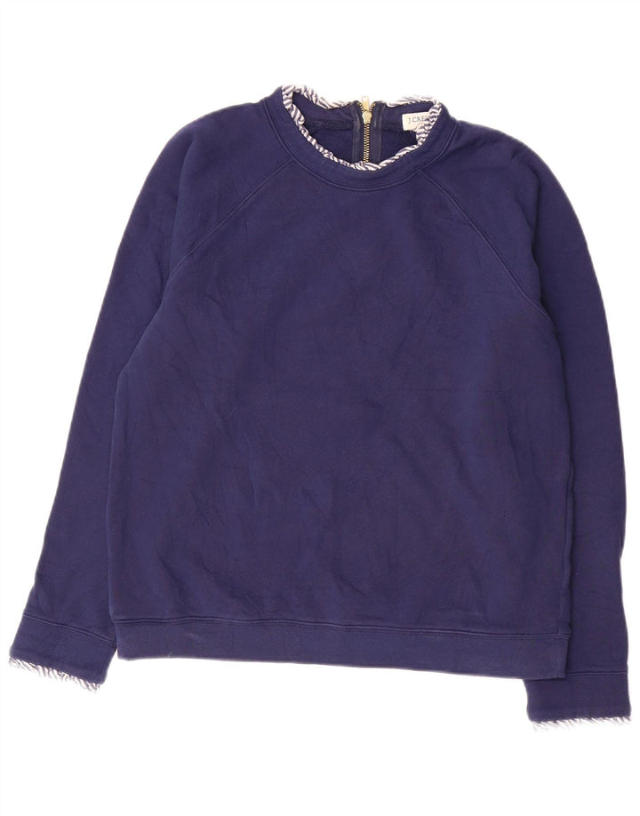 J. CREW Dame Sweatshirt Jumper UK 14 Medium Navyblå Bomuld