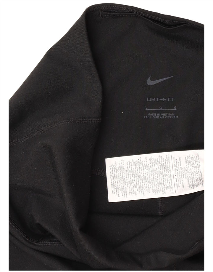 Nike Dame Dri Fit Leggings UK 14 Large Black Polyester