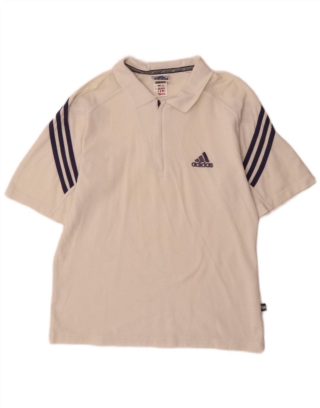Adidas Polo Shirt til mænd UK 40/42 Medium White Bomuld
