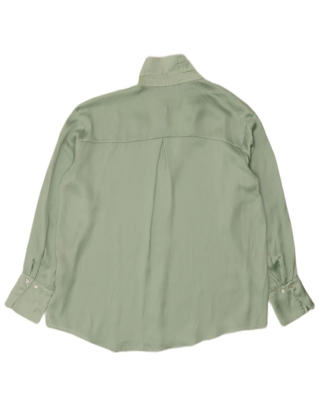 Zara Oversized skjortebluse til kvinder UK 14 Medium Green Polyester