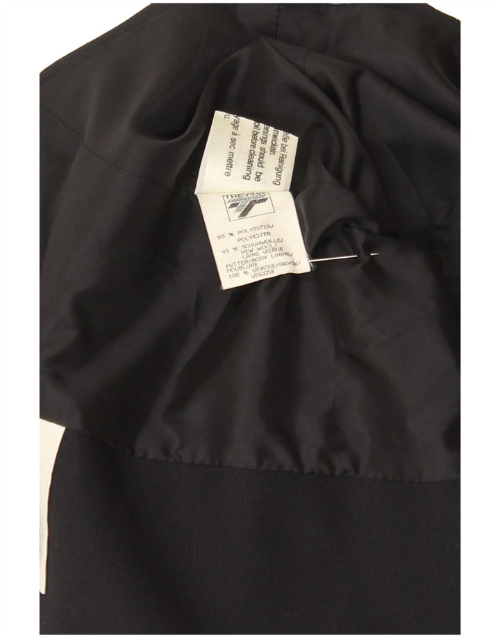 Trevira Dame Dobbeltradet Blazer Jacket UK 16 Large Navy Blue