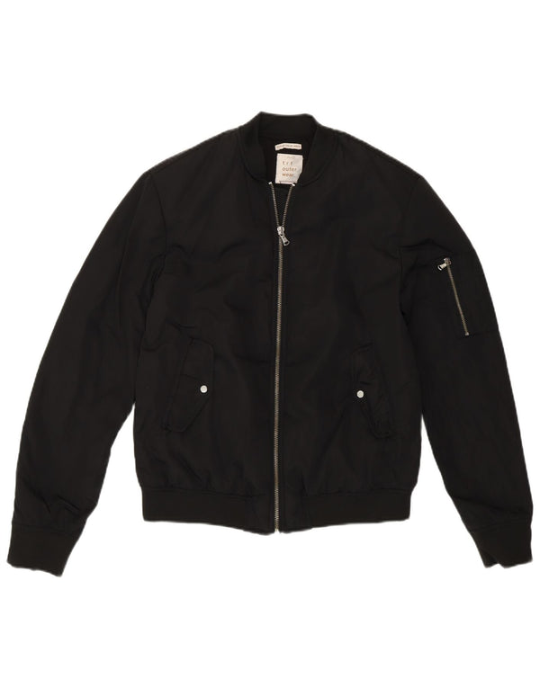 Zara Womens Loose Fit Bomber Jacket UK 4 XS Sort Polyester Moderne