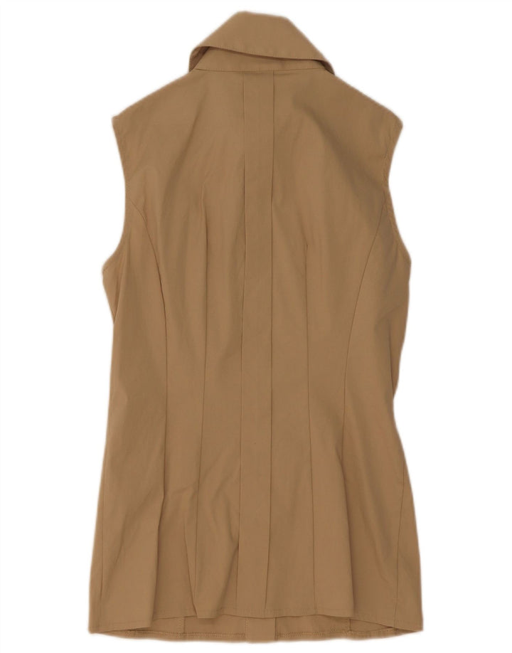 Elisabetta Franchi Dame Flæse Front Shirt Bluse IT 42 Medium Beige