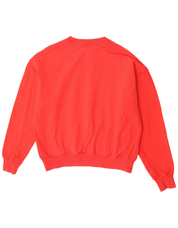Superdry Womens Oversized Sweatshirt Jumper UK 14 Stor rød bomuld