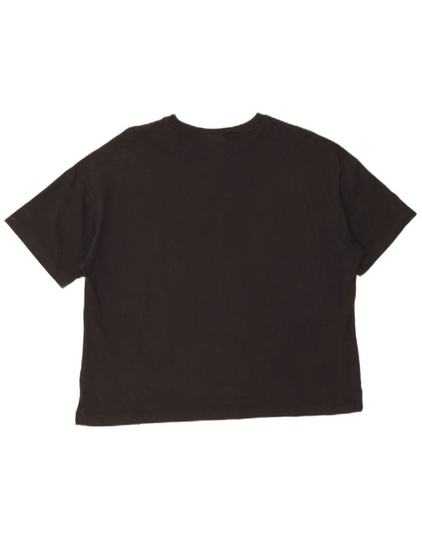 Champion Kvinder Oversized Grafisk T-Shirt Top UK 16 Large Sort