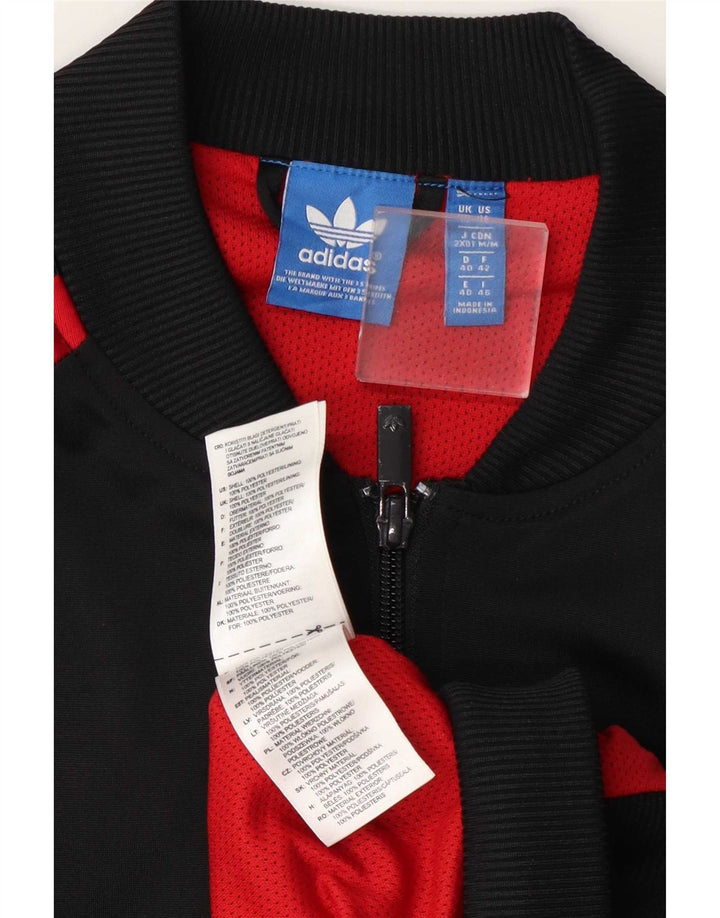 Adidas træningsdragt topjakke til kvinder UK 14 Stor sort Colourblock Polyester