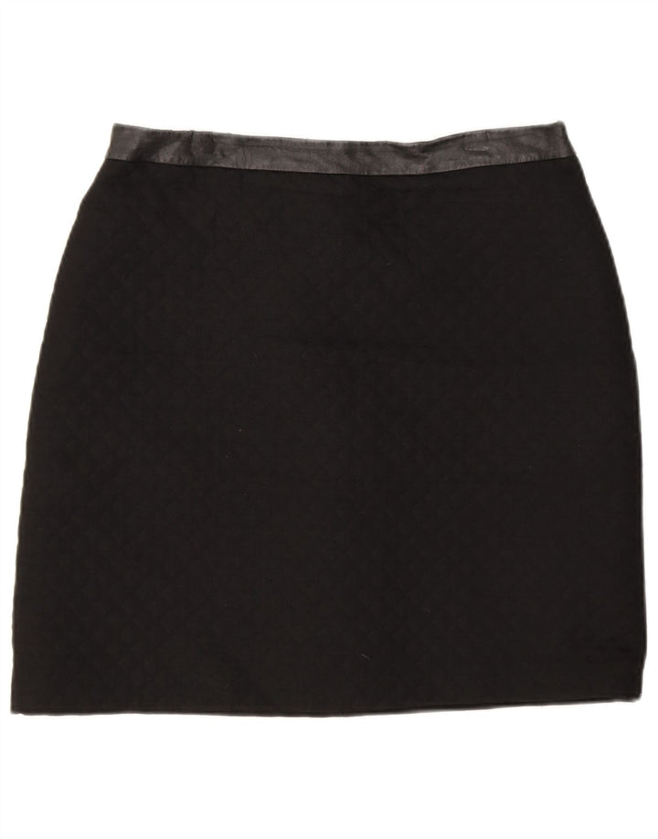 Marks & Spencer Dame Mini-nederdel UK 12 Medium W30 Black Argyle/Diamond