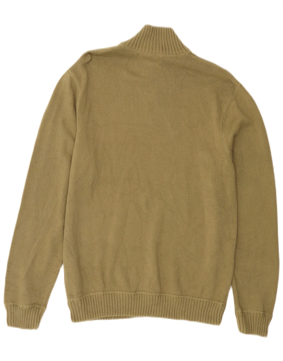 EDDIE BAUER Sweater med lynlås til mænd Small Khaki Bomuld
