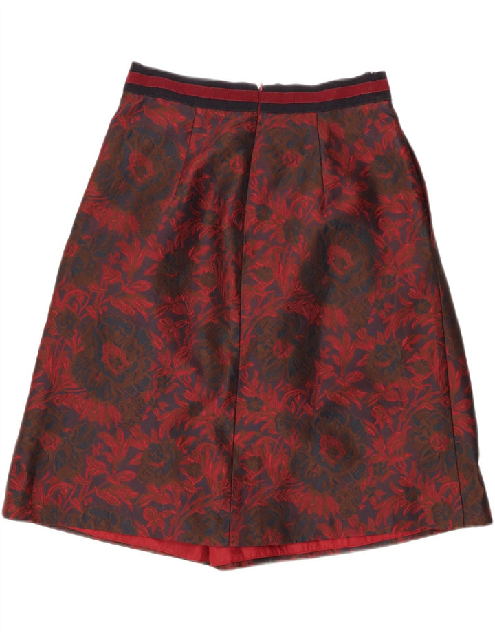 LUISA SPAGNOLI Dame A-Line nederdel IT 44 Medium W28 Rød blomstret polyester