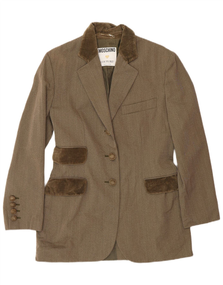 MOSCHINO Kvinder 3-knaps 2-delt nederdelsæt UK 12 Medium W28 Brun Klassisk