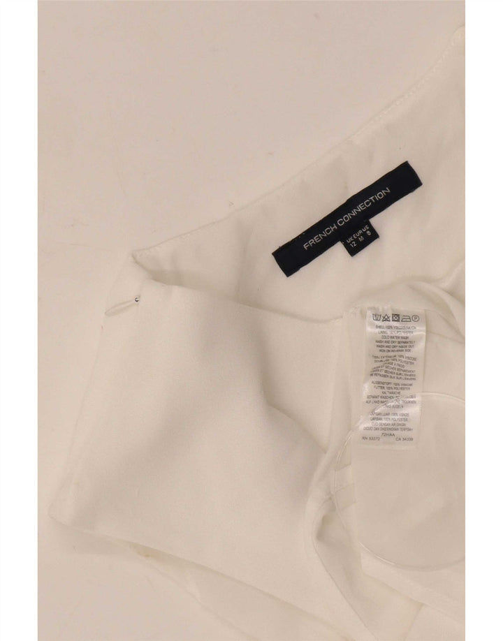 French Connection Dame ærmeløs bluse Top UK 12 Medium White Viscose