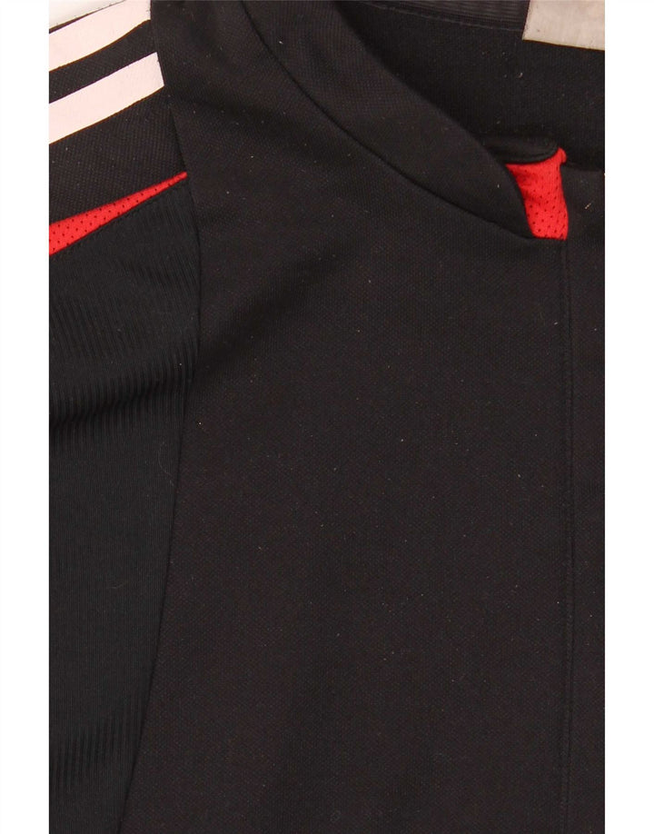 Adidas Herre Zip Neck Pullover Træningsdragt Top Stor Sort Colourblock