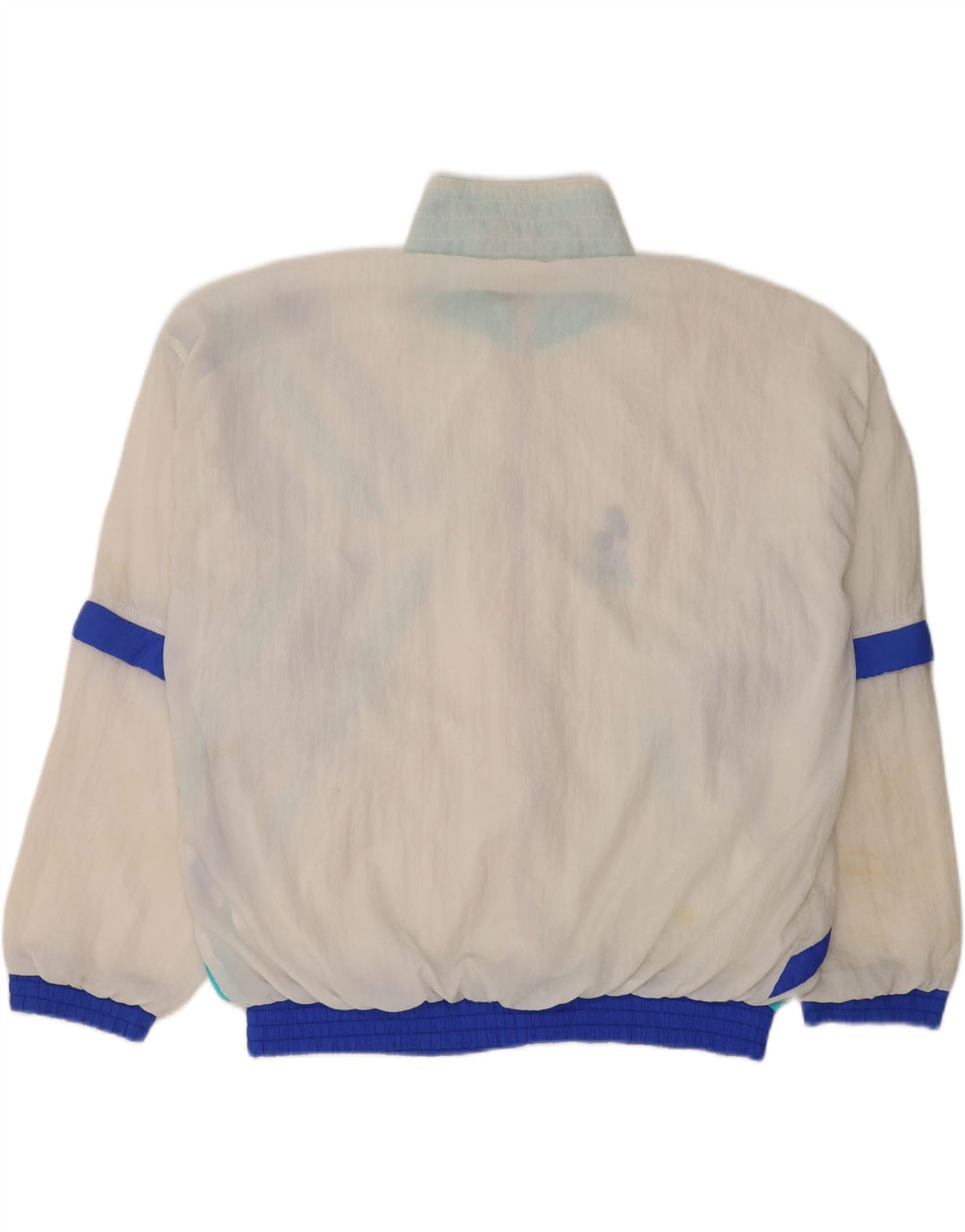 Vintage dame træningsdragt topjakke UK 14 Medium White Colourblock