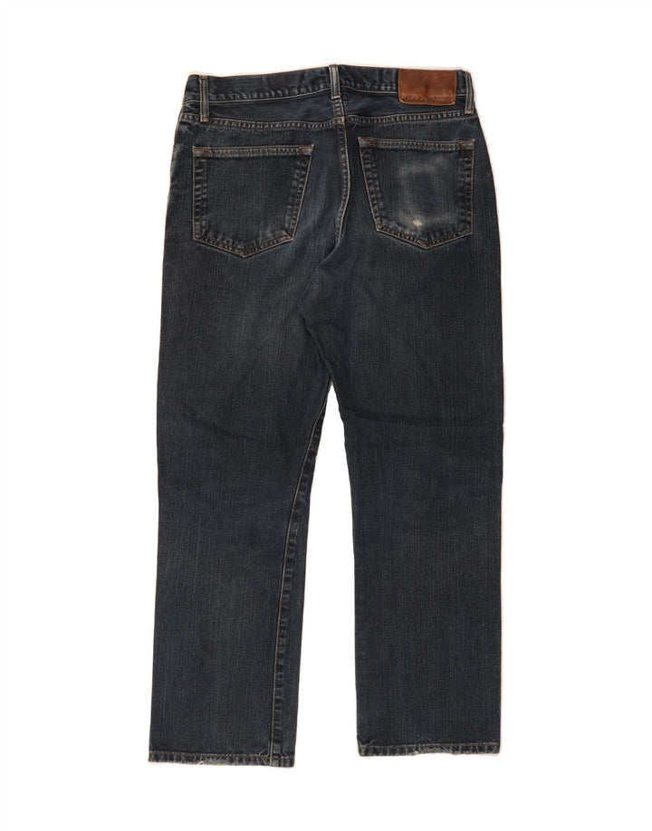 EDDIE BAUER Mens Straight Jeans W34 L30 Navy Blue Cotton Vintage Eddie Bauer and Second-Hand Eddie Bauer from Messina Hembry 