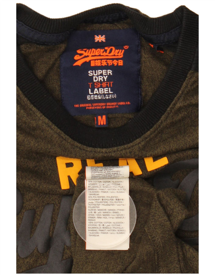 Superdry Grafisk T-shirt til mænd, medium Khaki Colourblock Bomuld