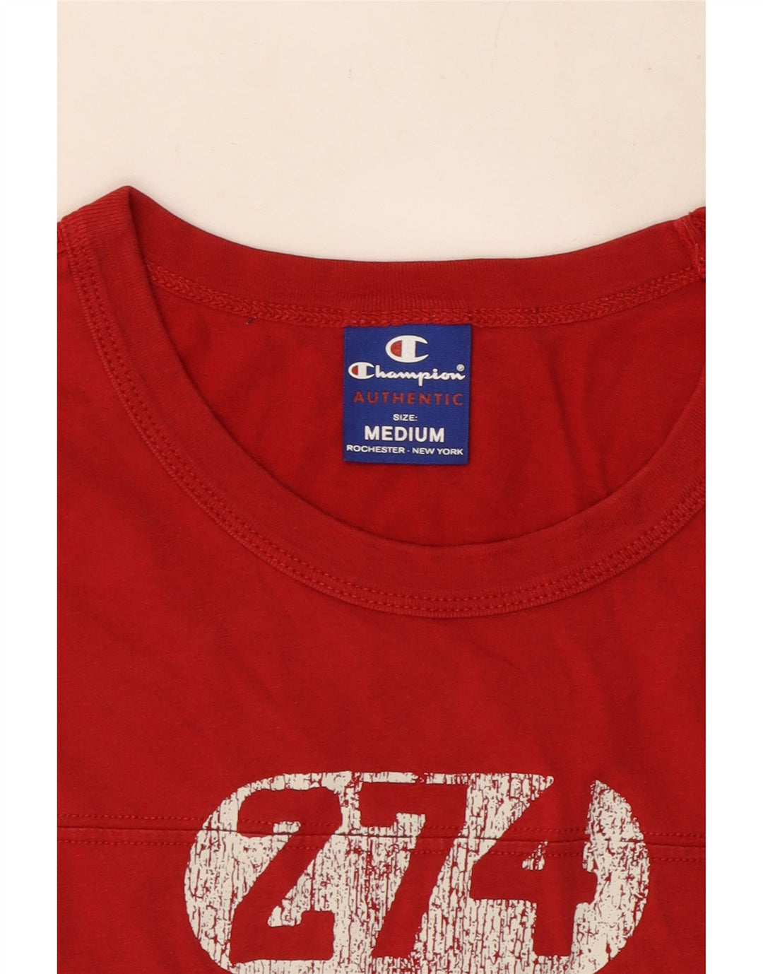 Champion Herre Grafisk T-Shirt Top Medium Rød