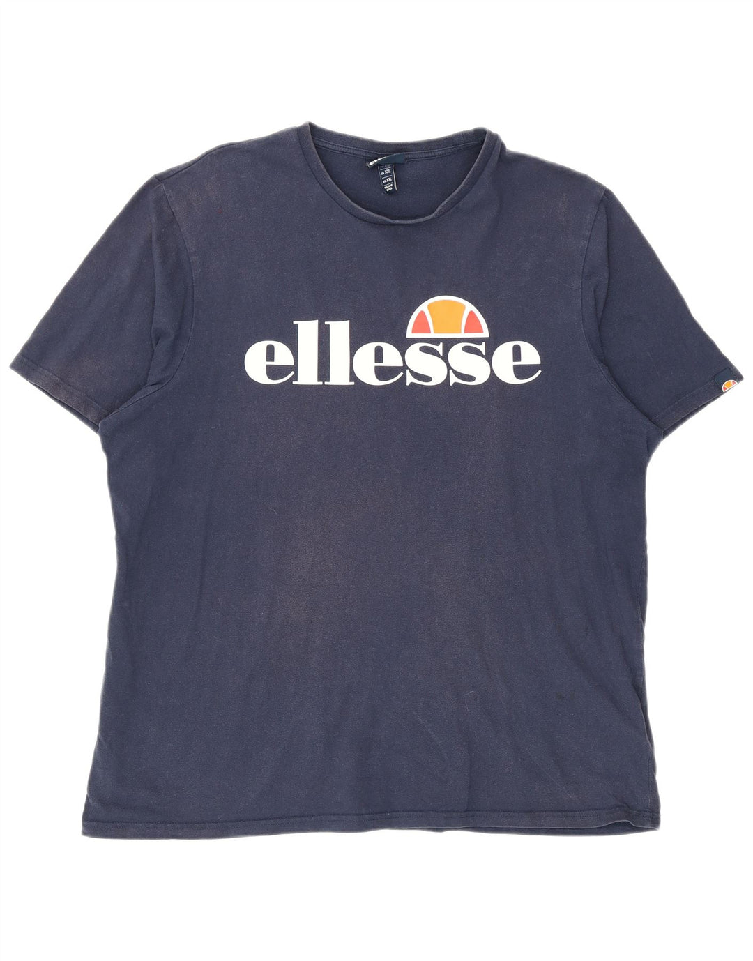 Ellesse Herre Grafisk T-Shirt Top 2XL Marineblå Bomuld