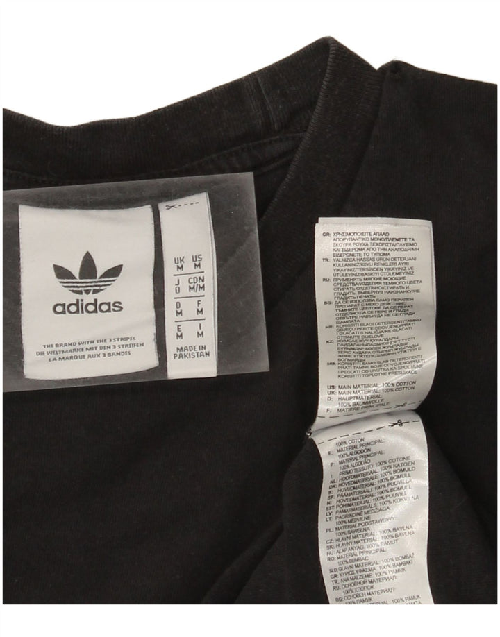 Adidas Herre grafisk T-shirt Top Medium Sort Bomuld