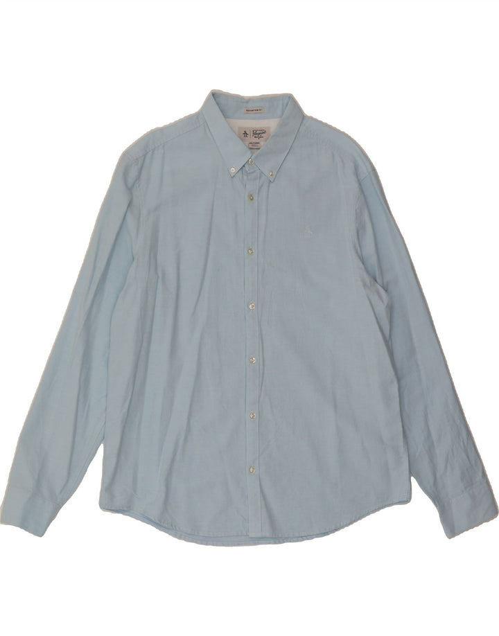 PENGUIN Mens Heritage Slim Fit Shirt 2XL Blue Vintage Penguin and Second-Hand Penguin from Messina Hembry 