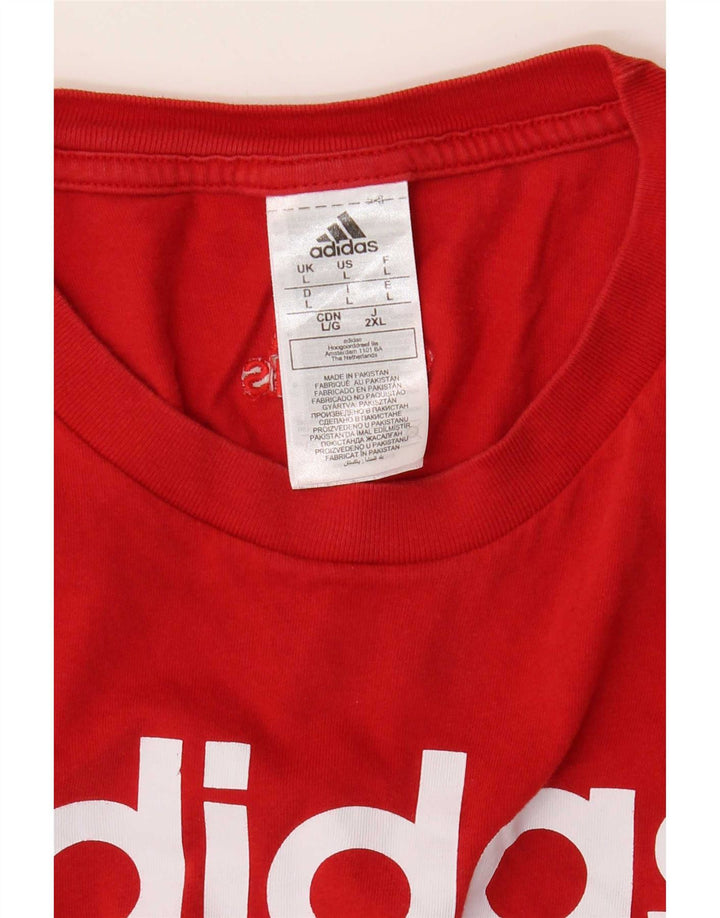 Adidas Grafisk T-shirt top til mænd, stor rød bomuld