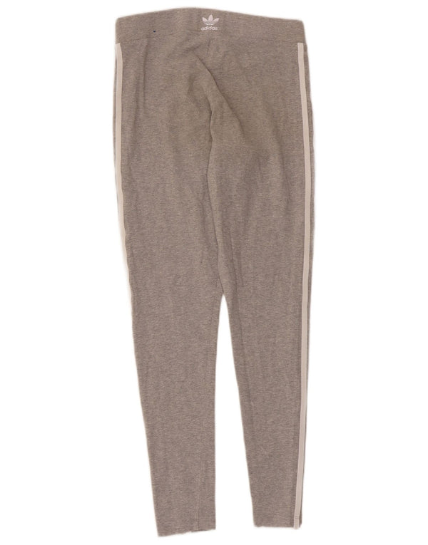 Adidas Dame Leggings UK 12/14 Medium Grey Bomuld